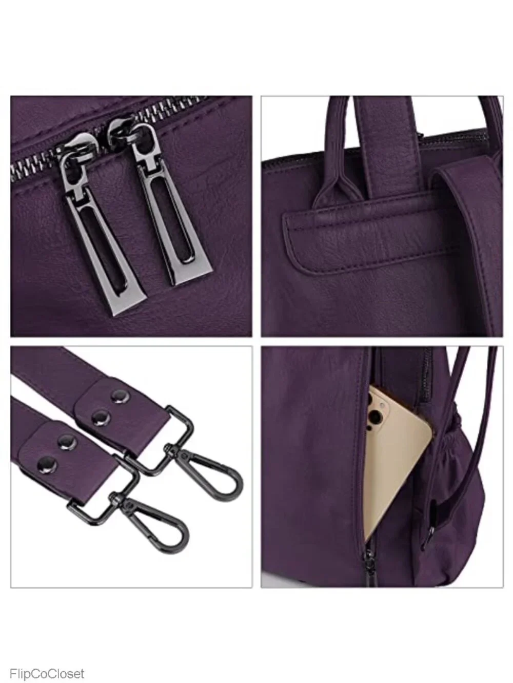 Faux Leather Travel Backpack Purse Tassel Shoulder Bag